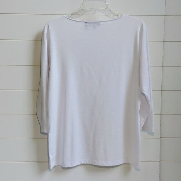 Theory Maas Atmos Light Top Shirt Women's Large White Minimalist 3/4 Sleeve - Picture 4 of 9